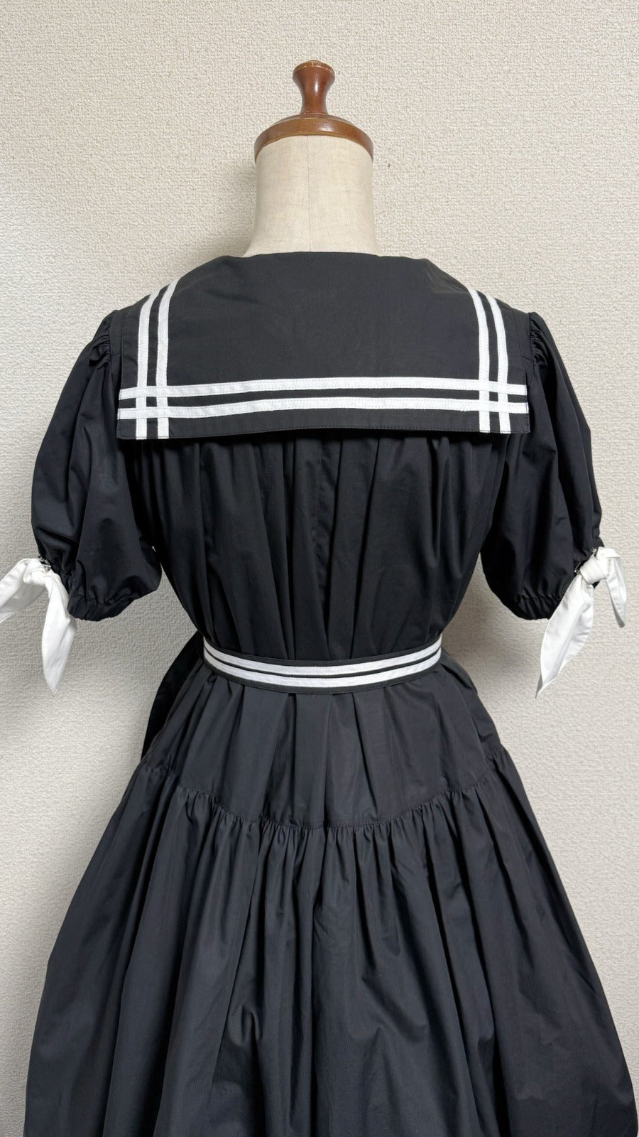 【Physical Drop】フィジカルドロップ　ノスタルジックセーラーワンピース【レギュラーサイズ・黒・ノーマル丈】