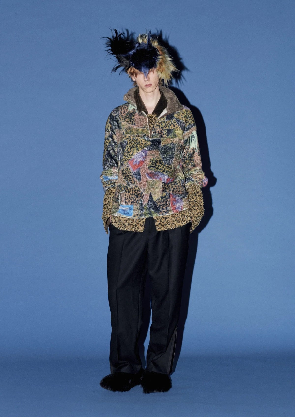 【New Rose】　FLEECE ZIP UP BLOUSON / all-over print