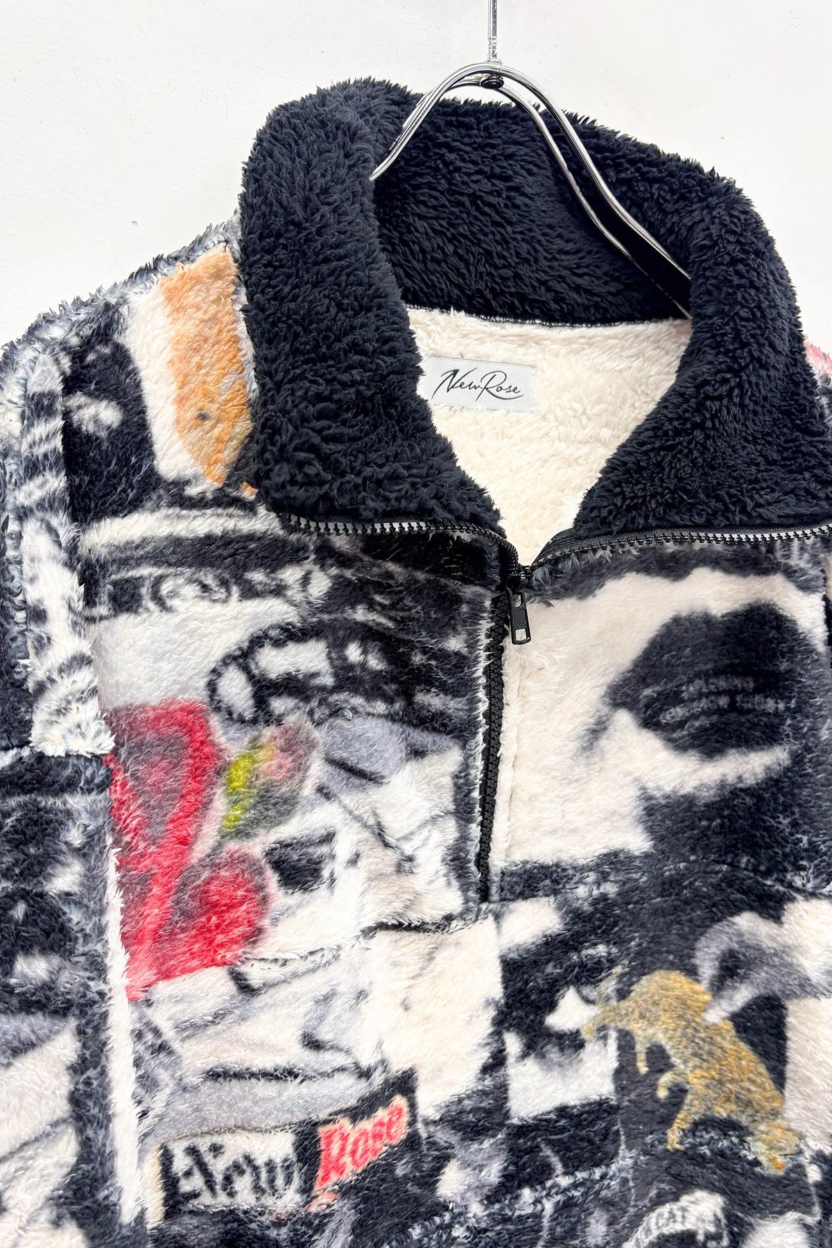 【New Rose】　FLEECE HALF ZIP UP BLOUSON / all-over print