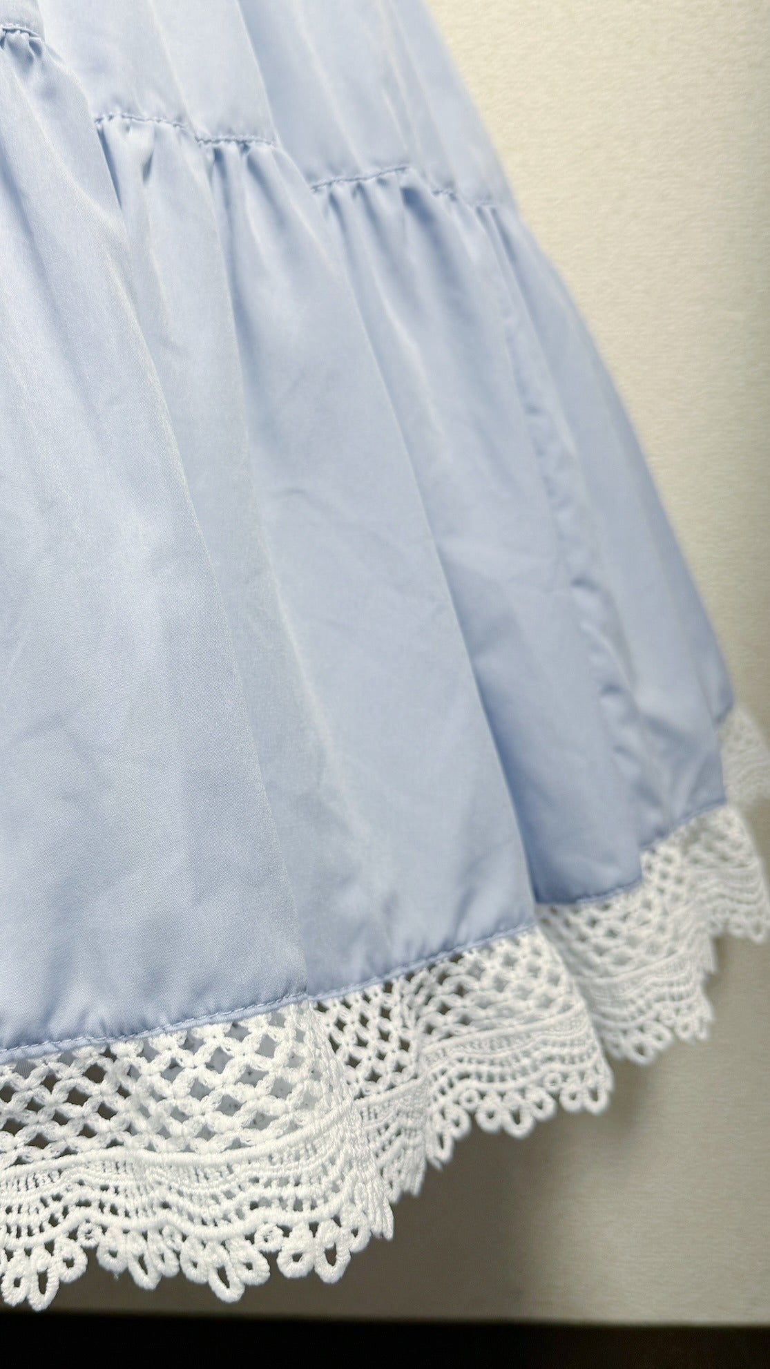 【Physical Drop】フィジカルドロップ　レース衿付きティアードOP【水色】