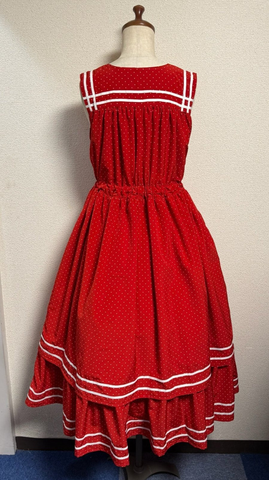 【Physical Drop】フィジカルドロップ　セーラーJSK 【赤水玉×白ライン】