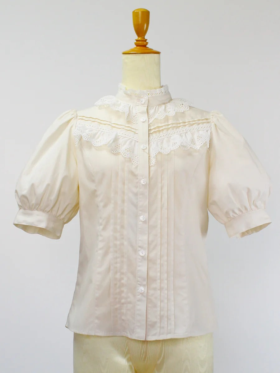 【Victorian maiden】ヴィクトリアンメイデン　コットンレースフリルブラウス　アイボリー
