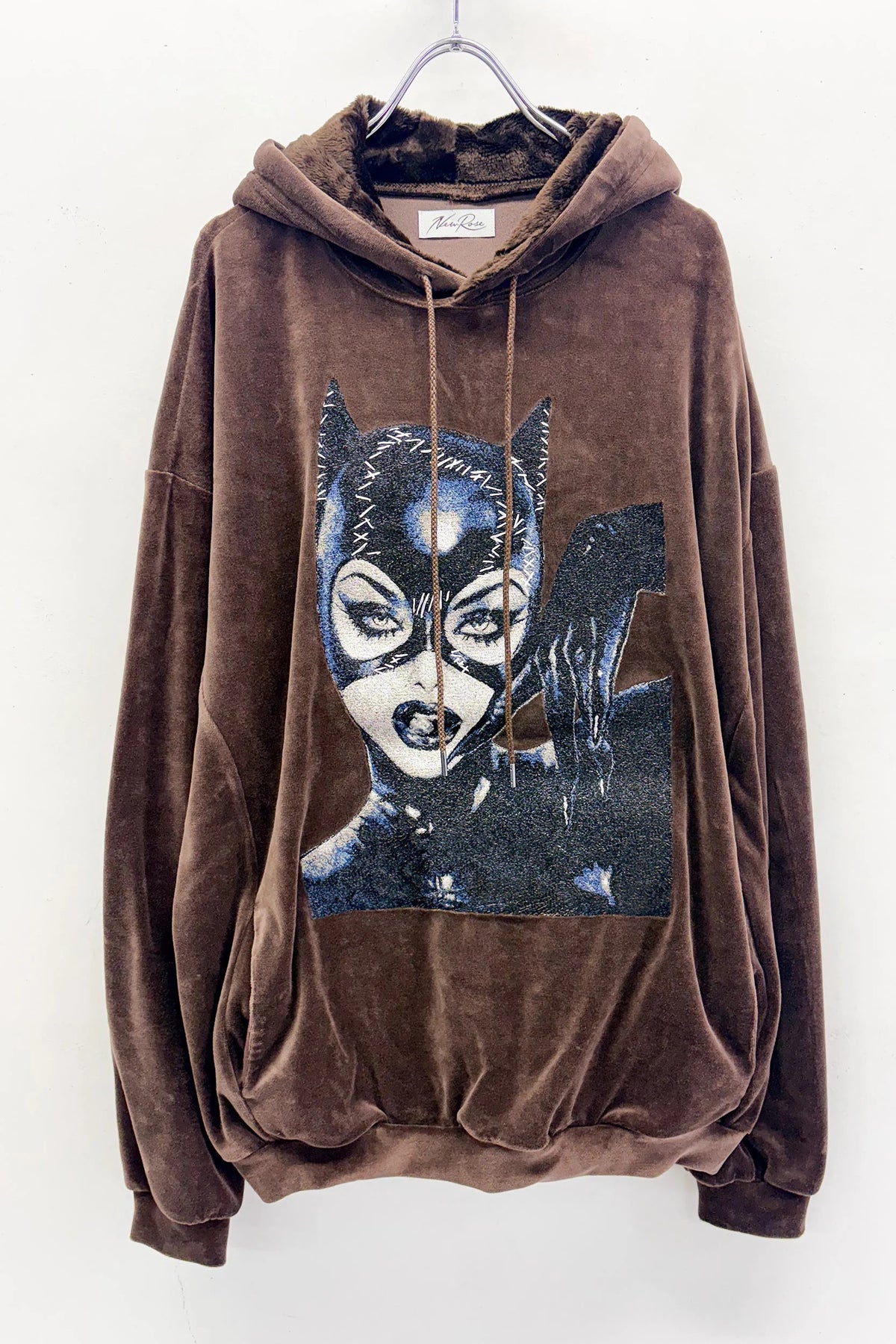 【New Rose】　　CATWOMAN PHOTOSTITCH HOODIE /VELOR