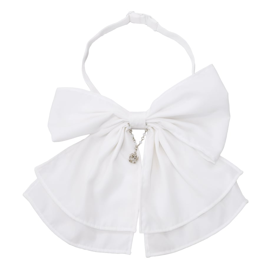 【Sheglit】シェグリット　ロイヤルクラウンリボンジャボ　ホワイトボルドーブラック