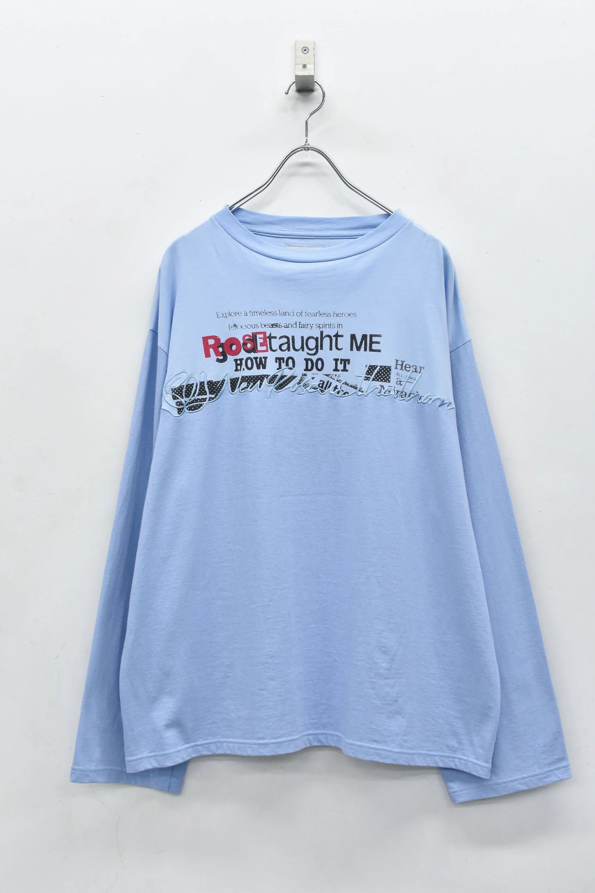 【New Rose】　Letter Embroidery Long Sleeve Shirt
