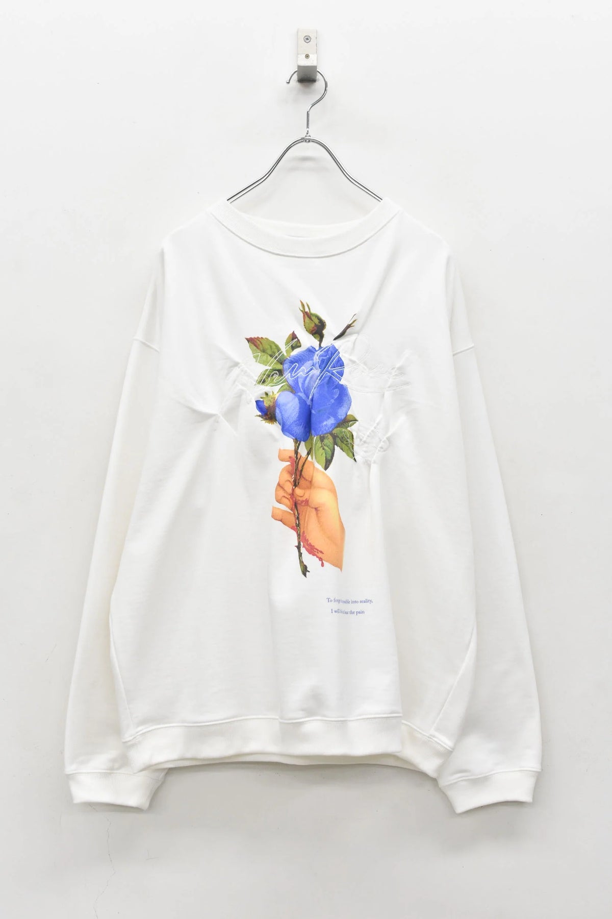 【New Rose】　Embroidery Wrinklework Sweatshirt / print