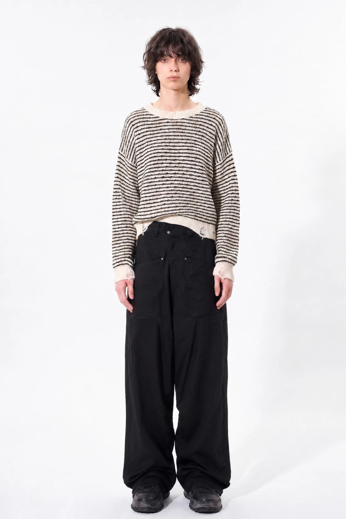 【New Rose】　【New Color ! 】Fold The Waist Pants  ¥