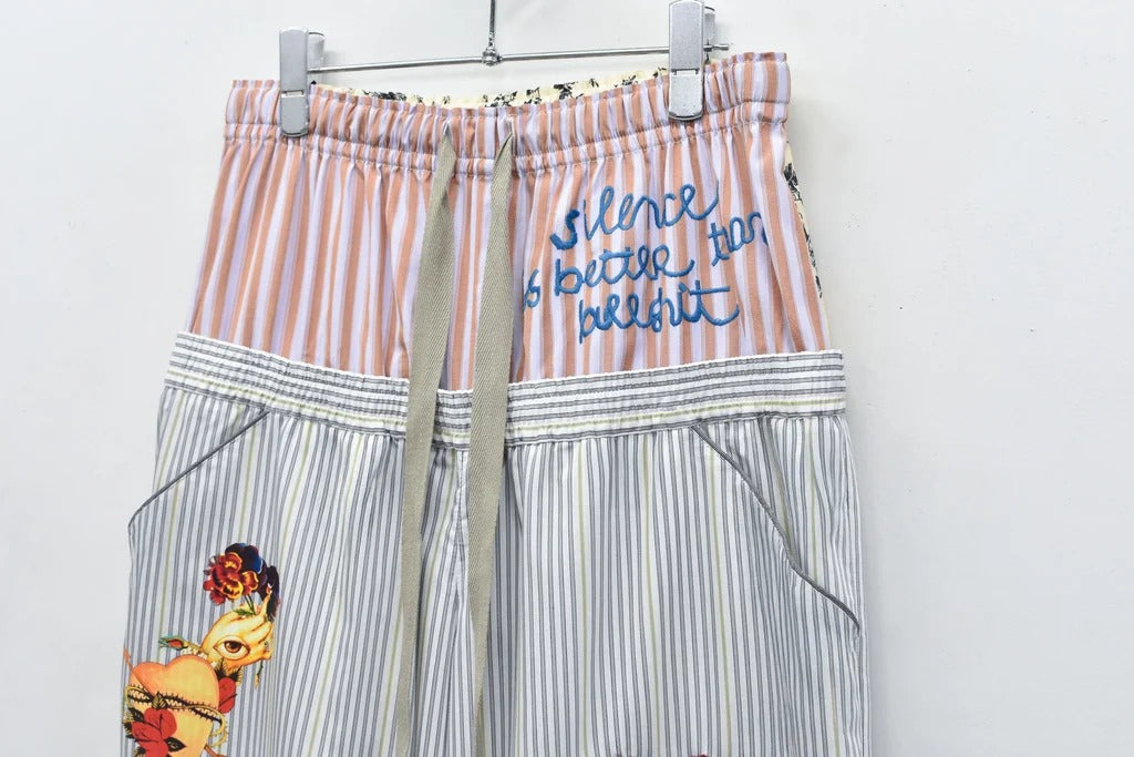 【New Rose】　Pajama Pants / Embroidery,Print
