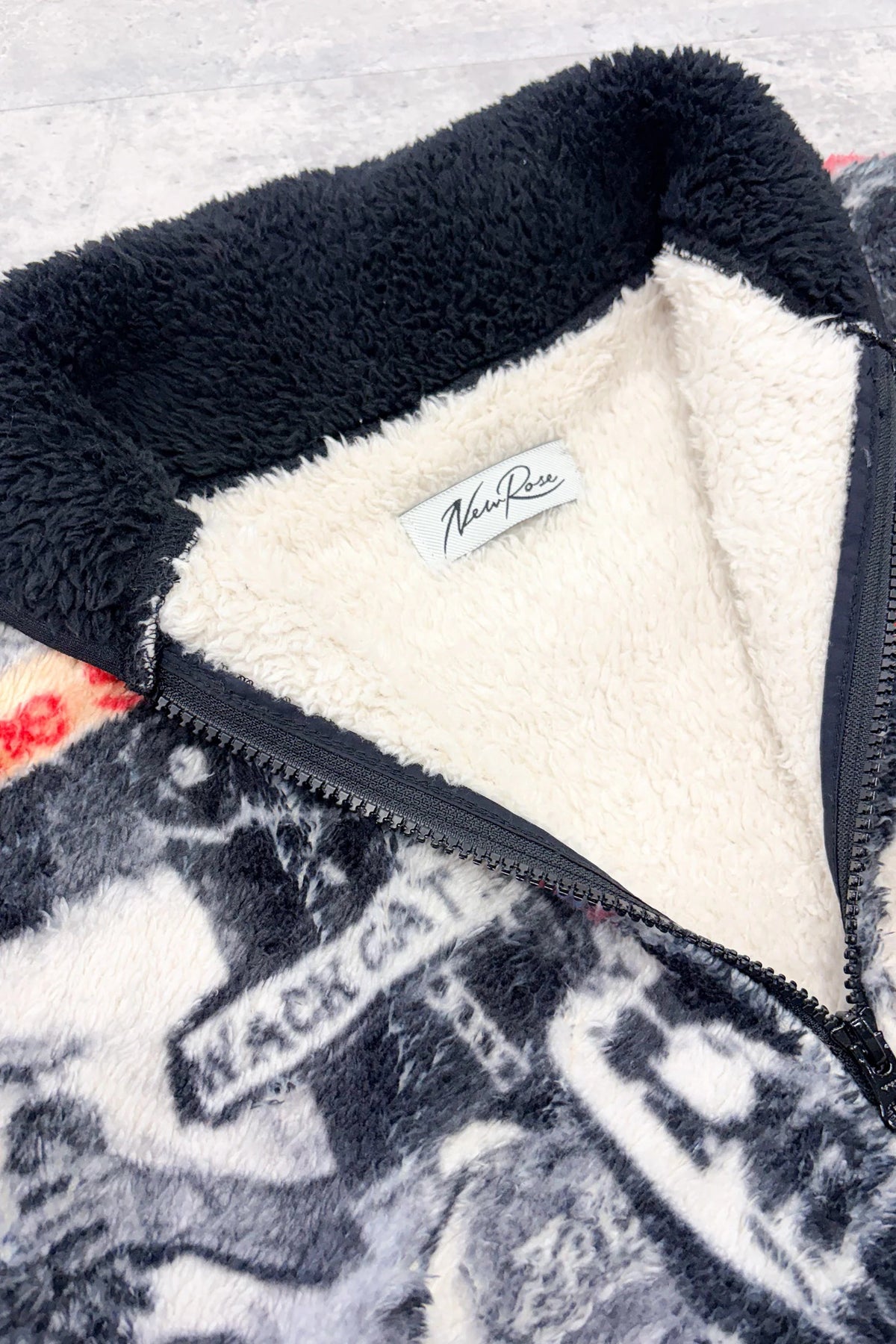 【New Rose】　FLEECE ZIP UP BLOUSON / all-over print