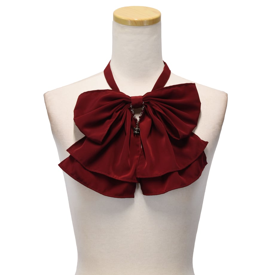 【Sheglit】シェグリット　ロイヤルクラウンリボンジャボ　ホワイトボルドーブラック