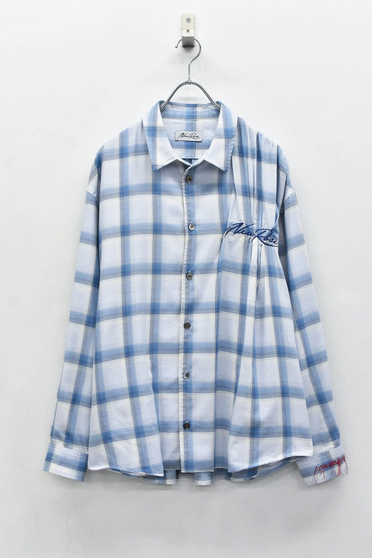 【New Rose】　Embroidery Wrinklework Long-sleeve Shirt