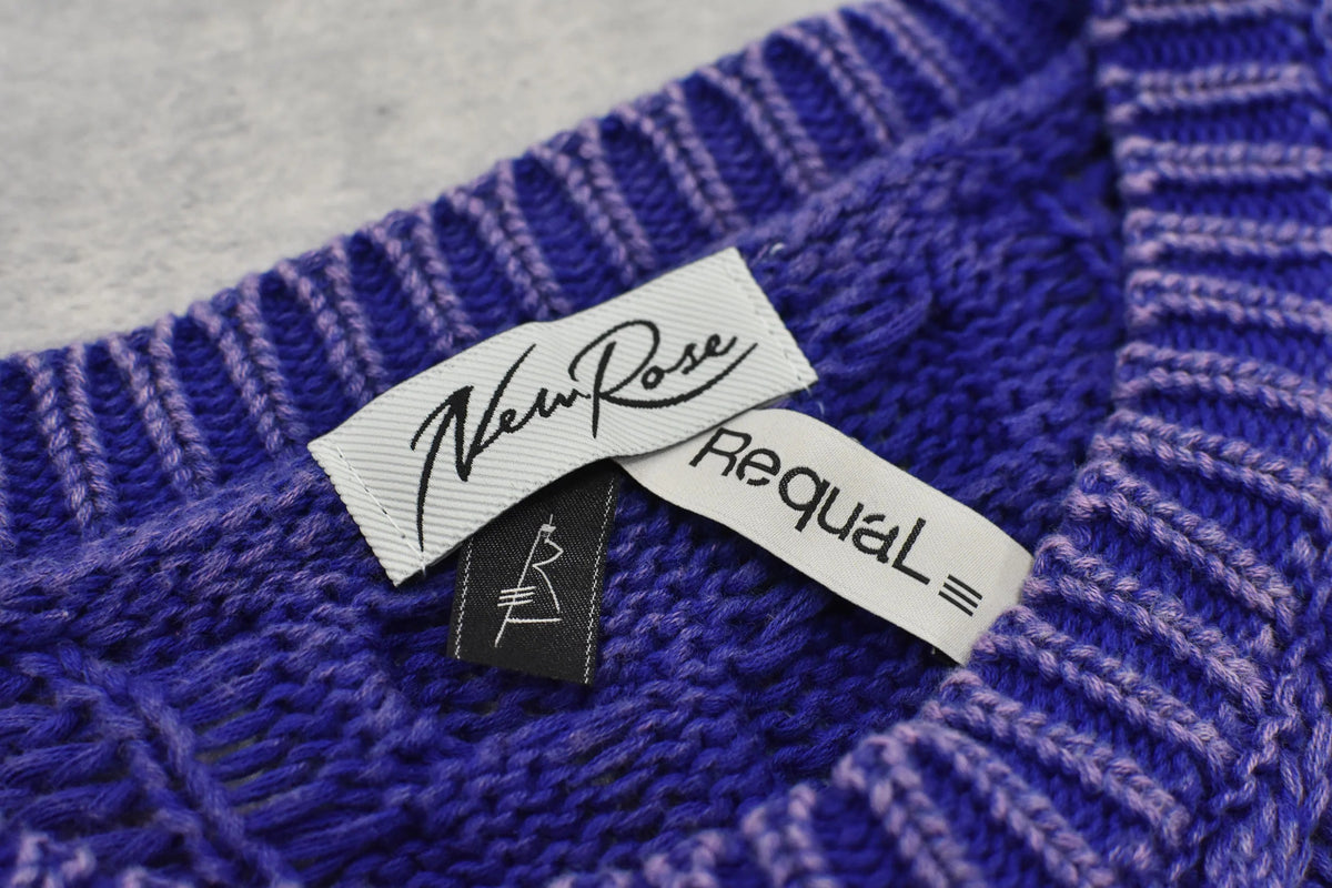 【New Rose】　Rope Knitting Pigment Destroy Pullover