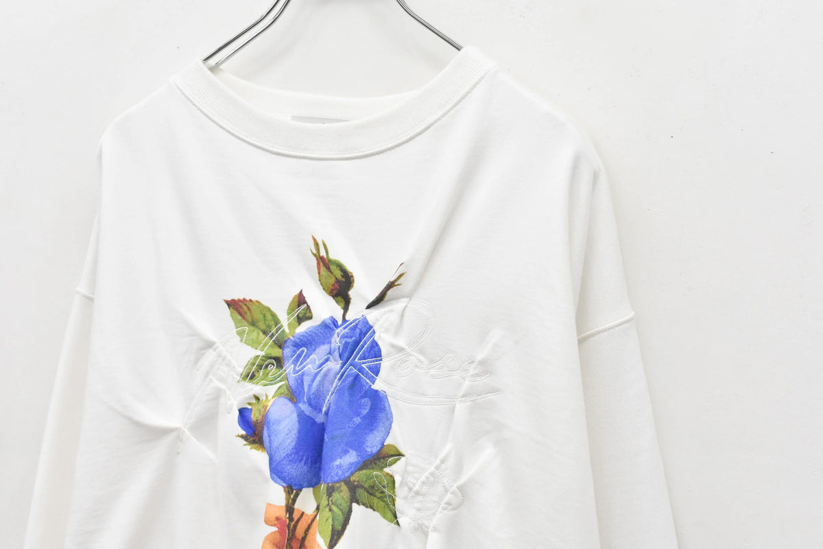【New Rose】　Embroidery Wrinklework Sweatshirt / print