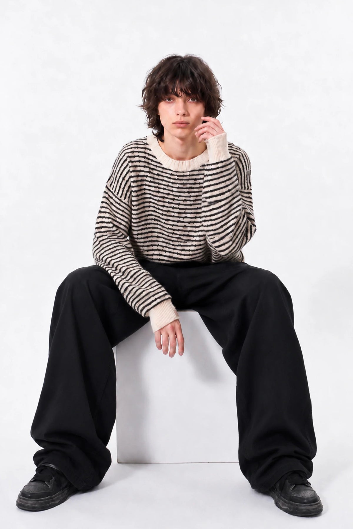 【New Rose】　【New Color ! 】Fold The Waist Pants  ¥
