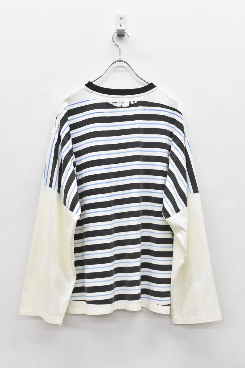 【New Rose】　★ご予約受付中★　DIAGONAL STRIPE PRINT L/S Tee