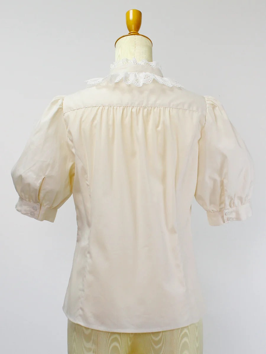 【Victorian maiden】ヴィクトリアンメイデン　コットンレースフリルブラウス　アイボリー