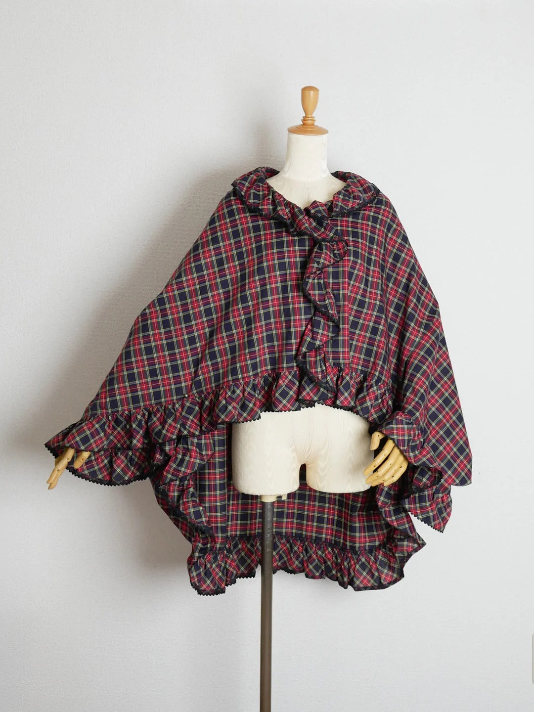 【Victorian maiden】ヴィクトリアンメイデン　クラッシックチェックストールガウン　ネイビー/ベージュ/ブラウン