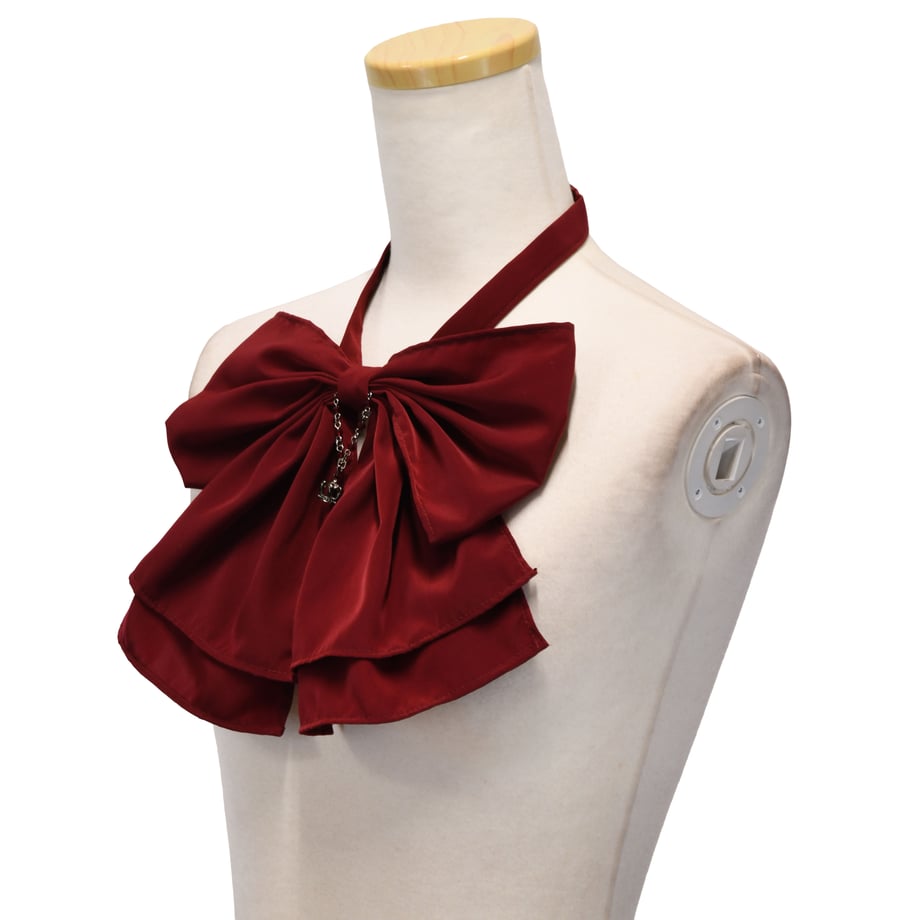 【Sheglit】シェグリット　ロイヤルクラウンリボンジャボ　ホワイトボルドーブラック