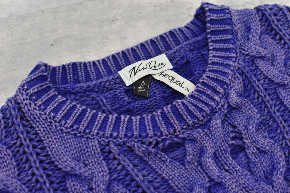 【New Rose】　Rope Knitting Pigment Destroy Pullover