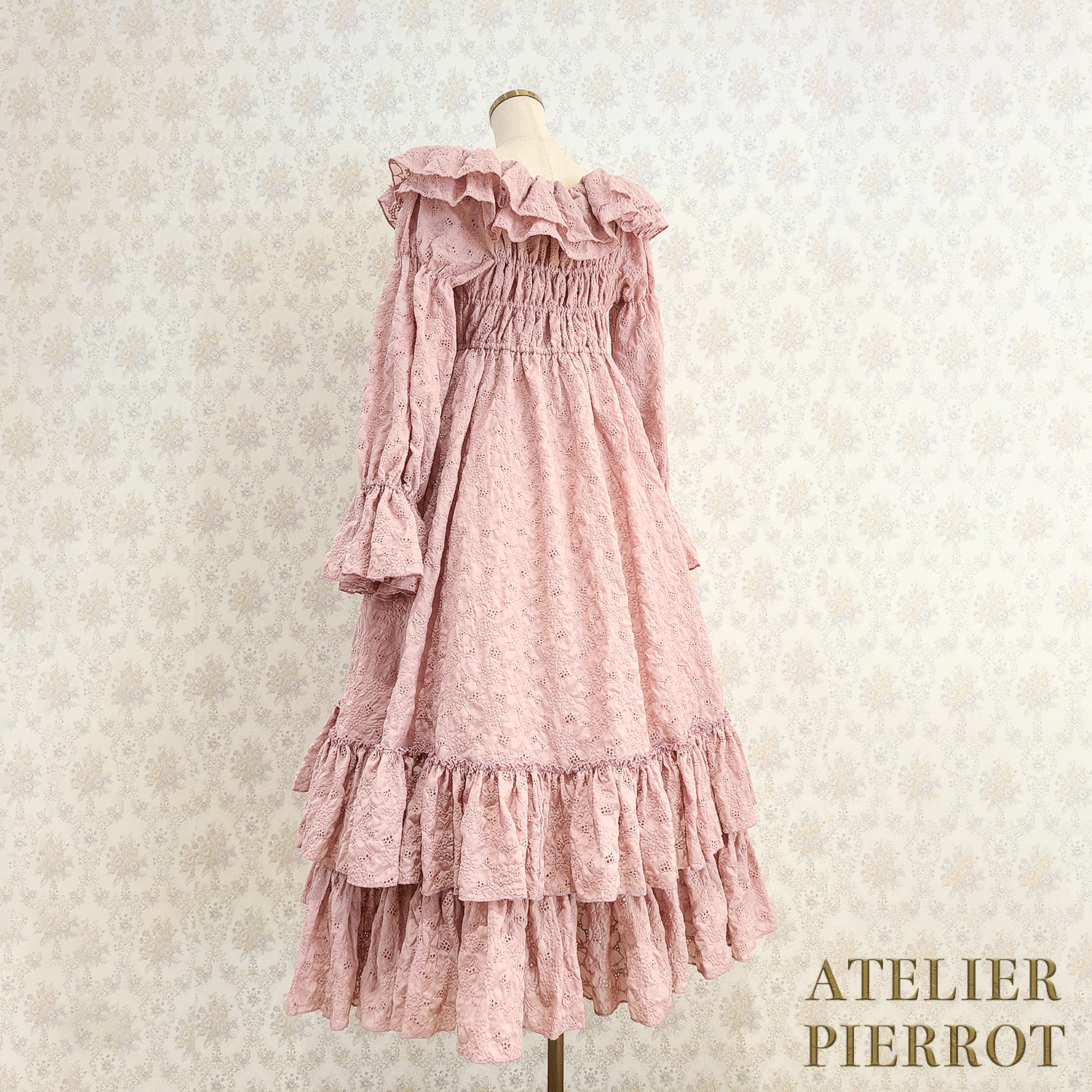 【ATELIER PIERROT】　Josephine Dress　Ivory/Mint/Pink/ Black