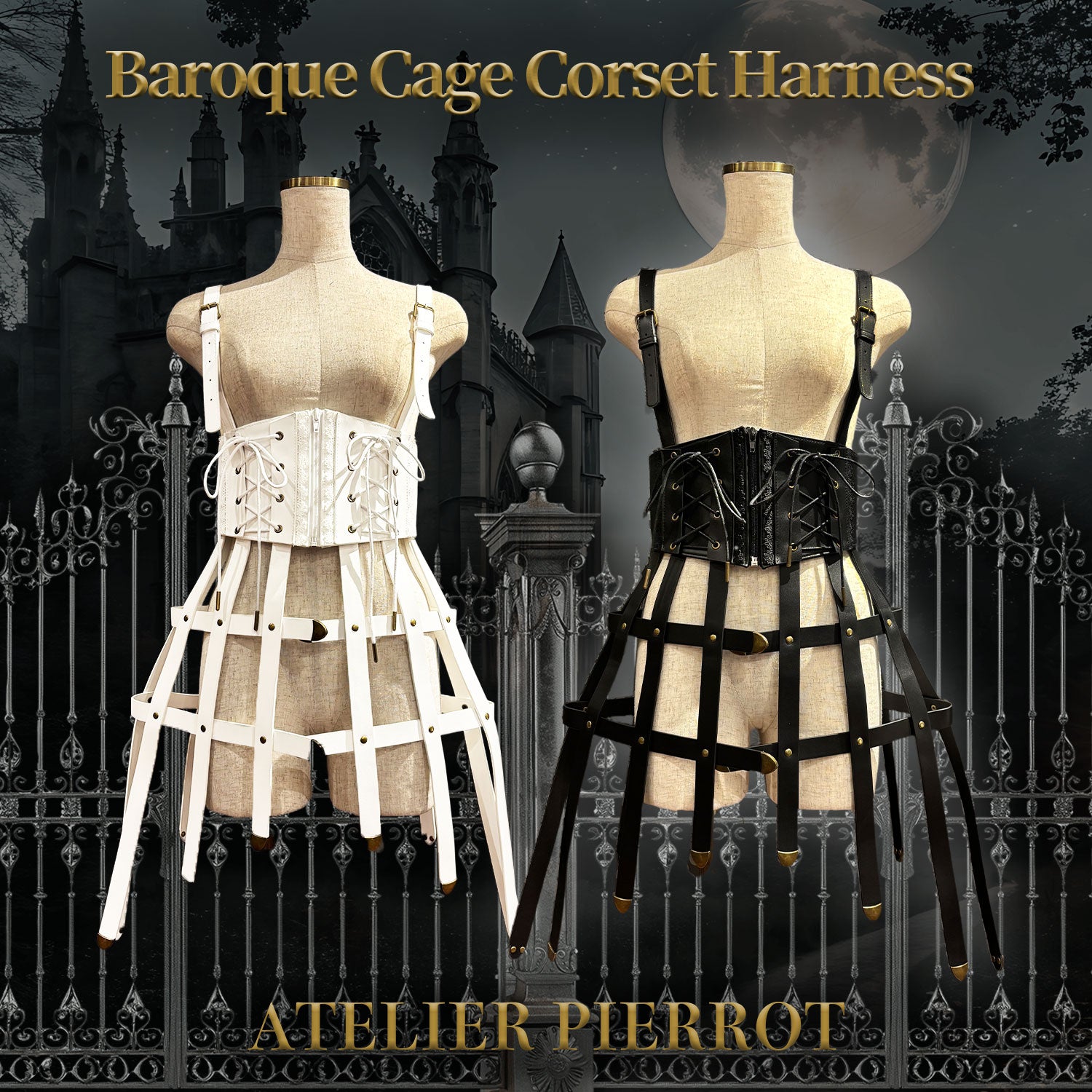 【ATELIER PIERROT】 Barock Käfig Korsettkabelbaum weiß/schwarz★Mitte September veröffentlicht ★