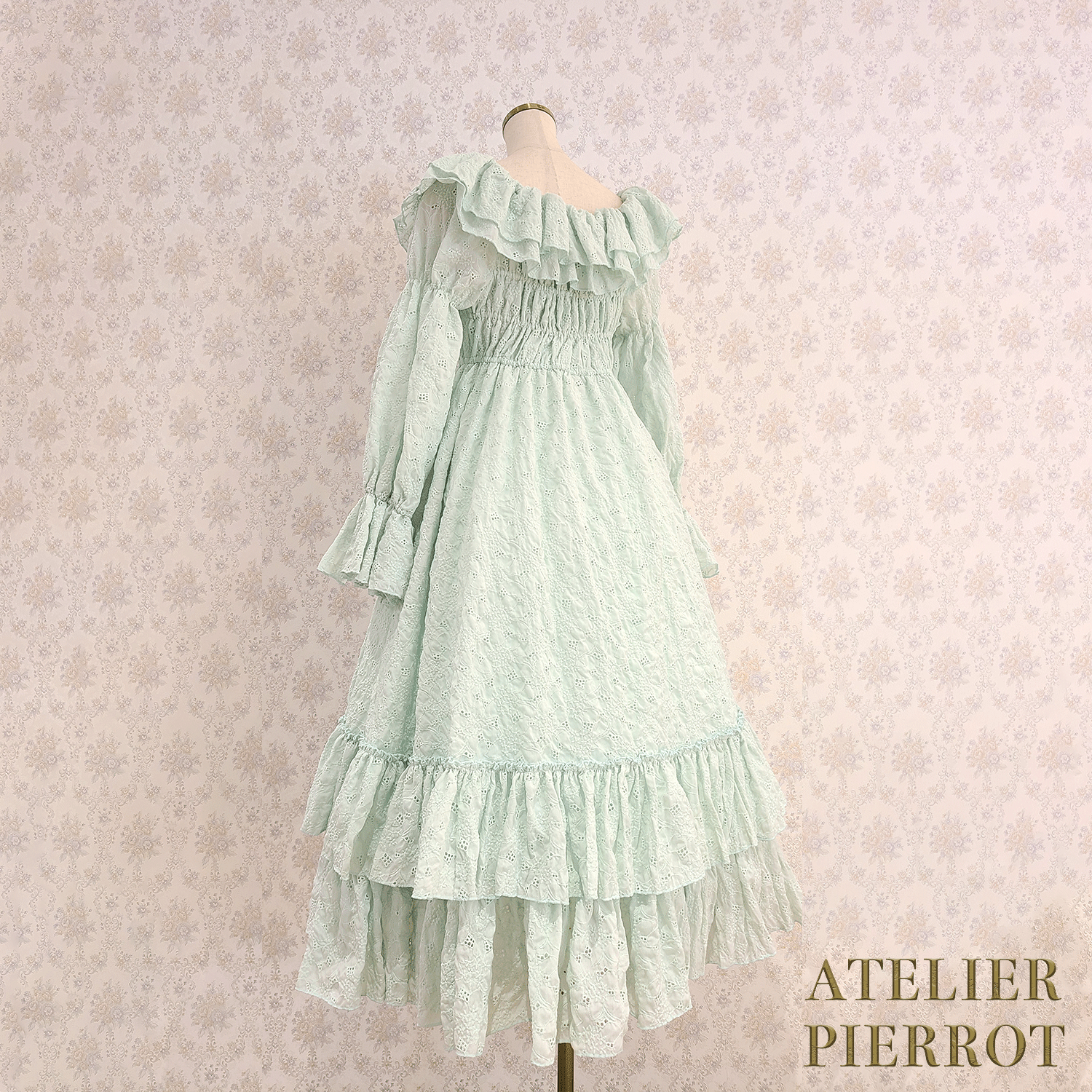 【ATELIER PIERROT】　Josephine Dress　Ivory/Mint/Pink/ Black