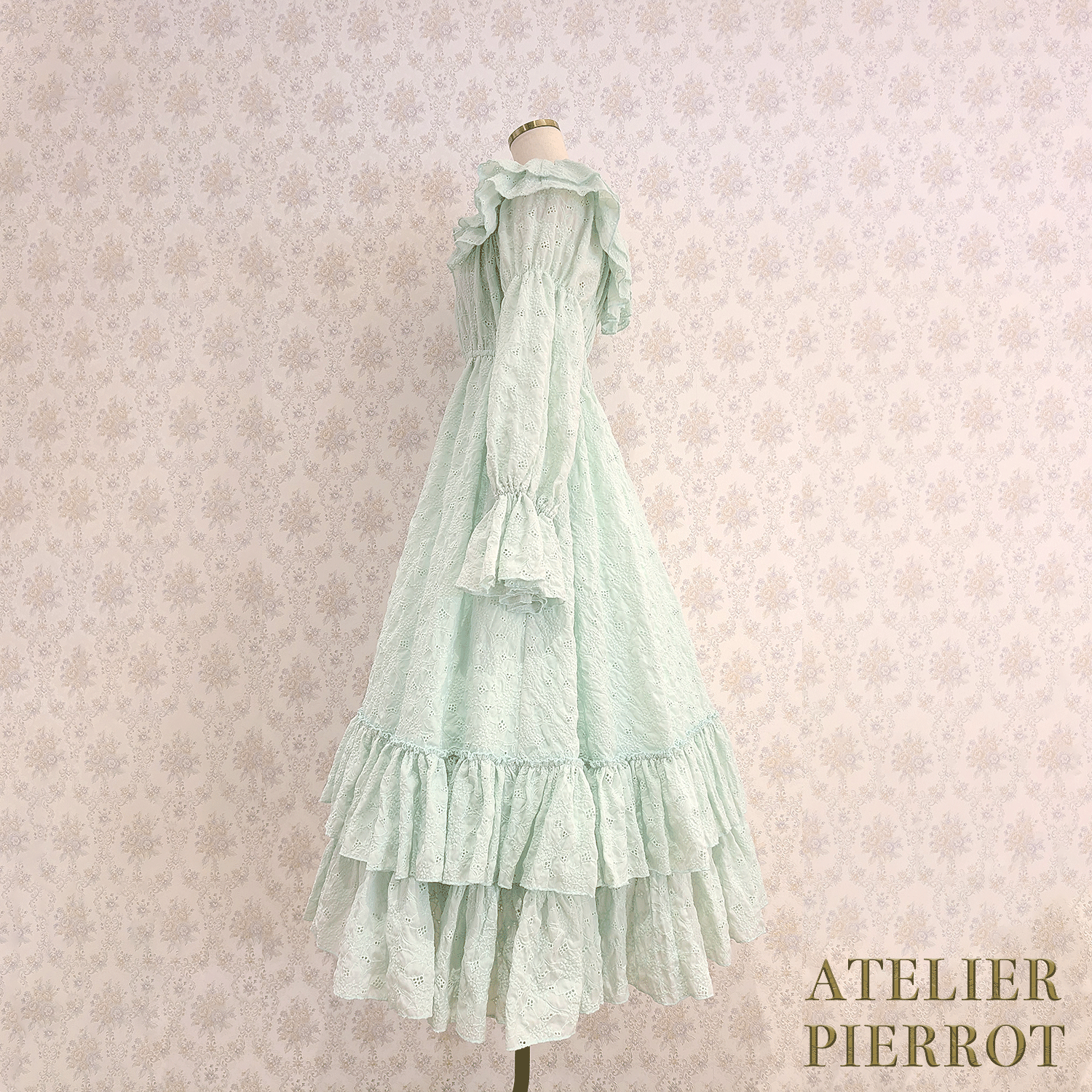 【ATELIER PIERROT】　Josephine Dress　Ivory/Mint/Pink/ Black