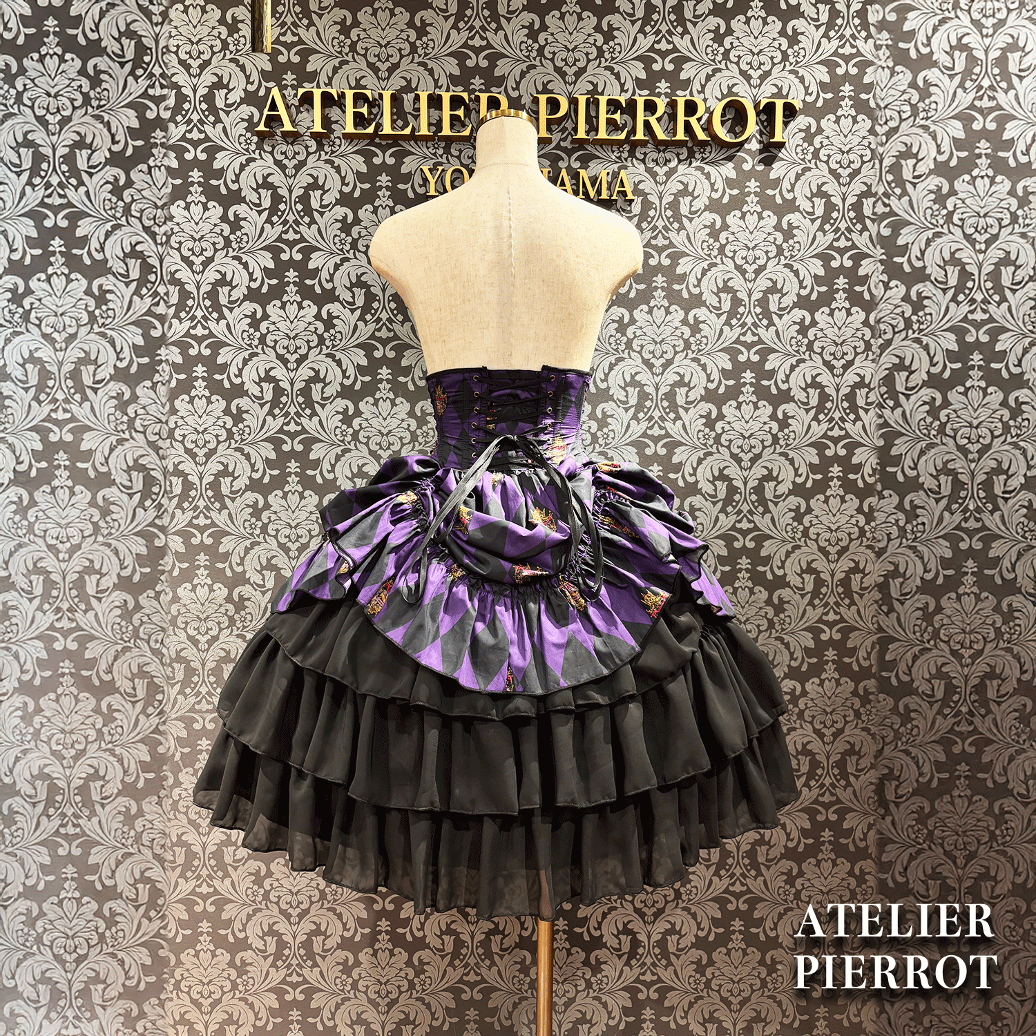 【ATELIER PIERROT】 "Diamond Circus" Corsé blanco x negro/vino/púrpura/verde★Lanzado a mediados de marzo★