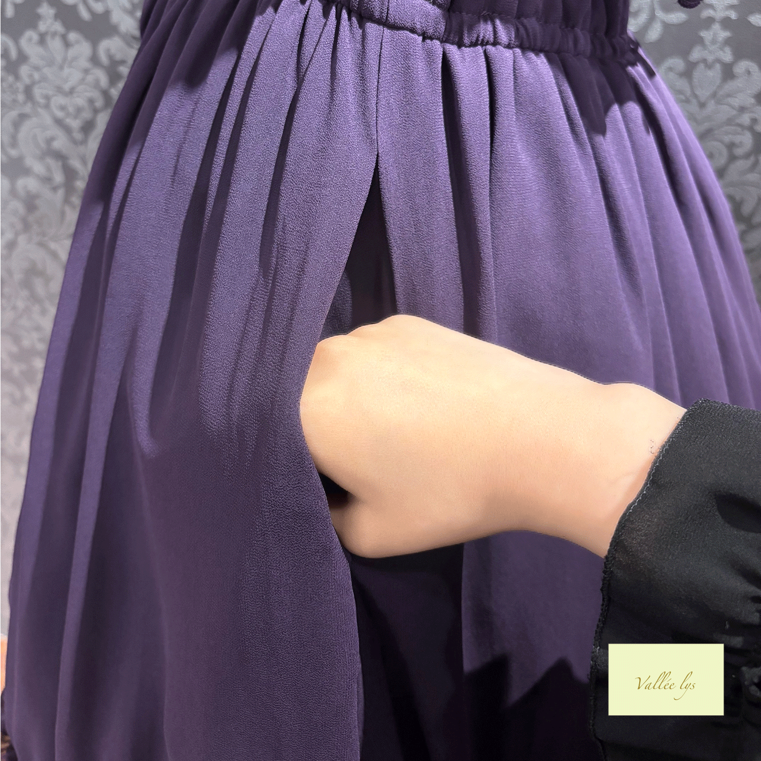 [Vallee Lys] Vallelis祝福的面纱礼服白色/波尔多/紫色/海军/黑色