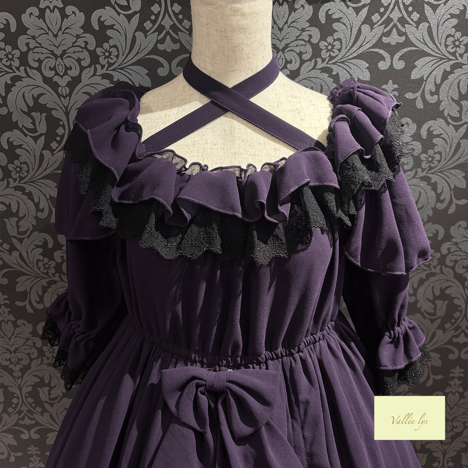 [Vallee Lys] Vallelis祝福的面纱礼服白色/波尔多/紫色/海军/黑色