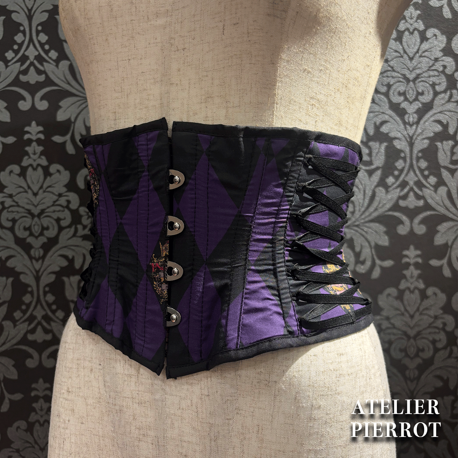 【ATELIER PIERROT】 "Diamond Circus" Corset White x Black/Wine/Purple/Green★Released mid-March★