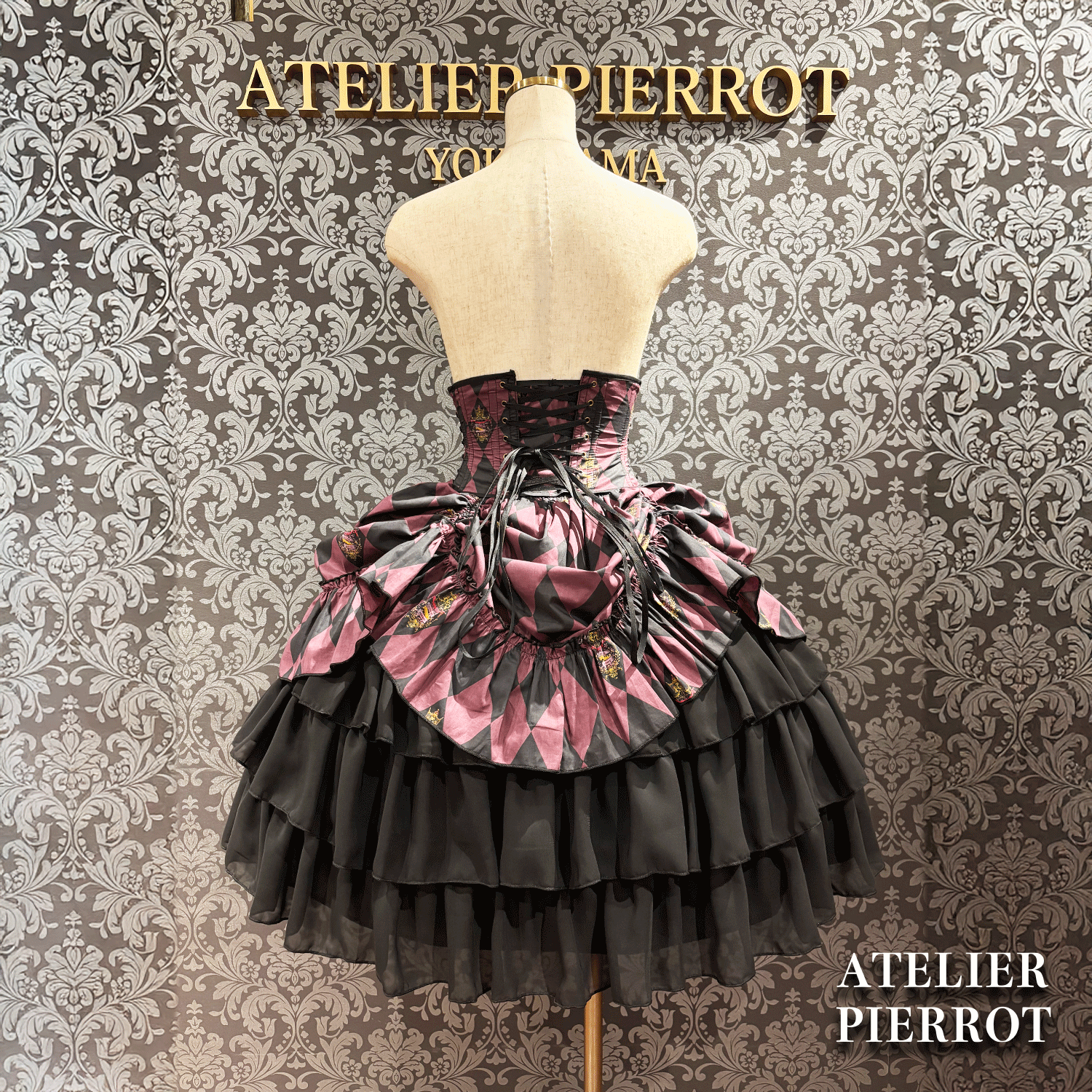 【ATELIER PIERROT】 "Diamond Circus" Corsé blanco x negro/vino/púrpura/verde★Lanzado a mediados de marzo★