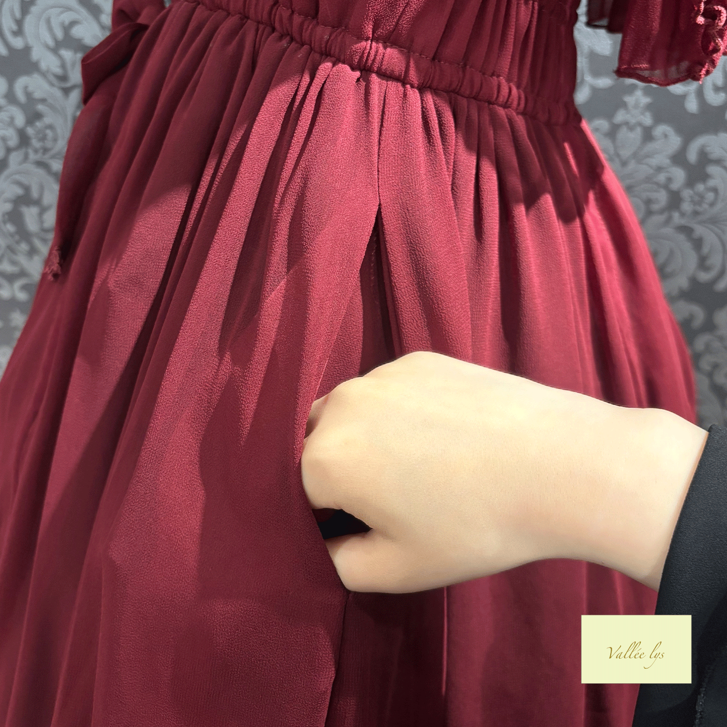 [Vallee Lys] Vallelis祝福的面纱礼服白色/波尔多/紫色/海军/黑色