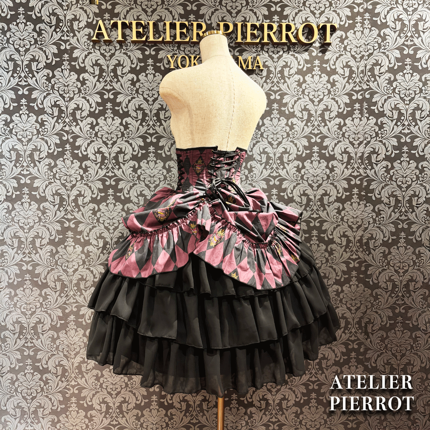 【ATELIER PIERROT】 "Diamond Circus" Corsé blanco x negro/vino/púrpura/verde★Lanzado a mediados de marzo★