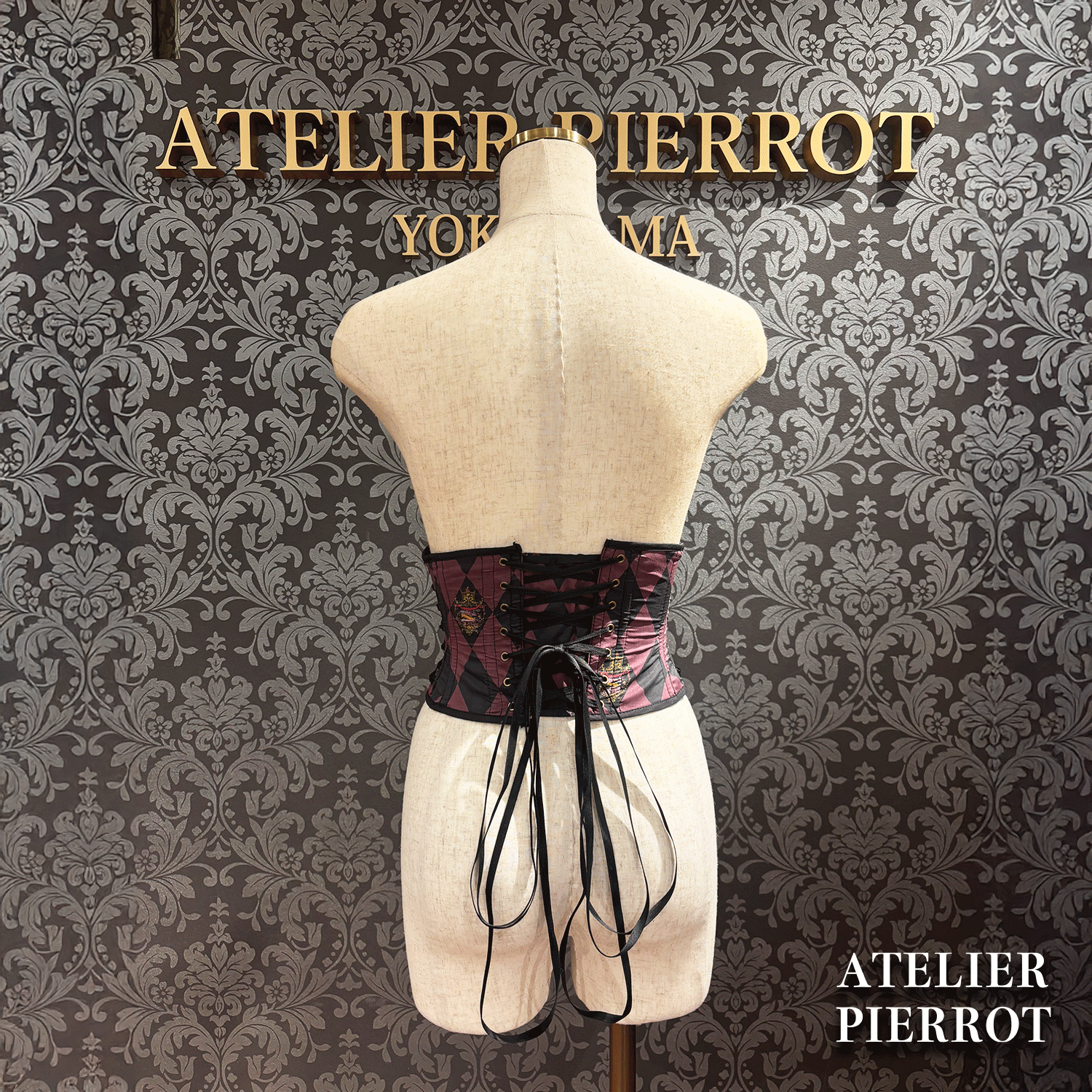 【ATELIER PIERROT】“钻石马戏”紧身胸衣白色X黑色/葡萄酒/紫色/绿色★于3月中旬发布★